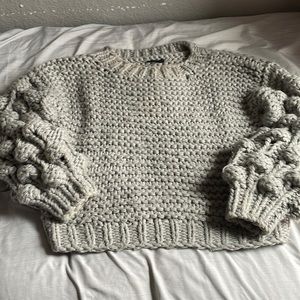 Vici bubble sleeve cardigan and it’s hand knit